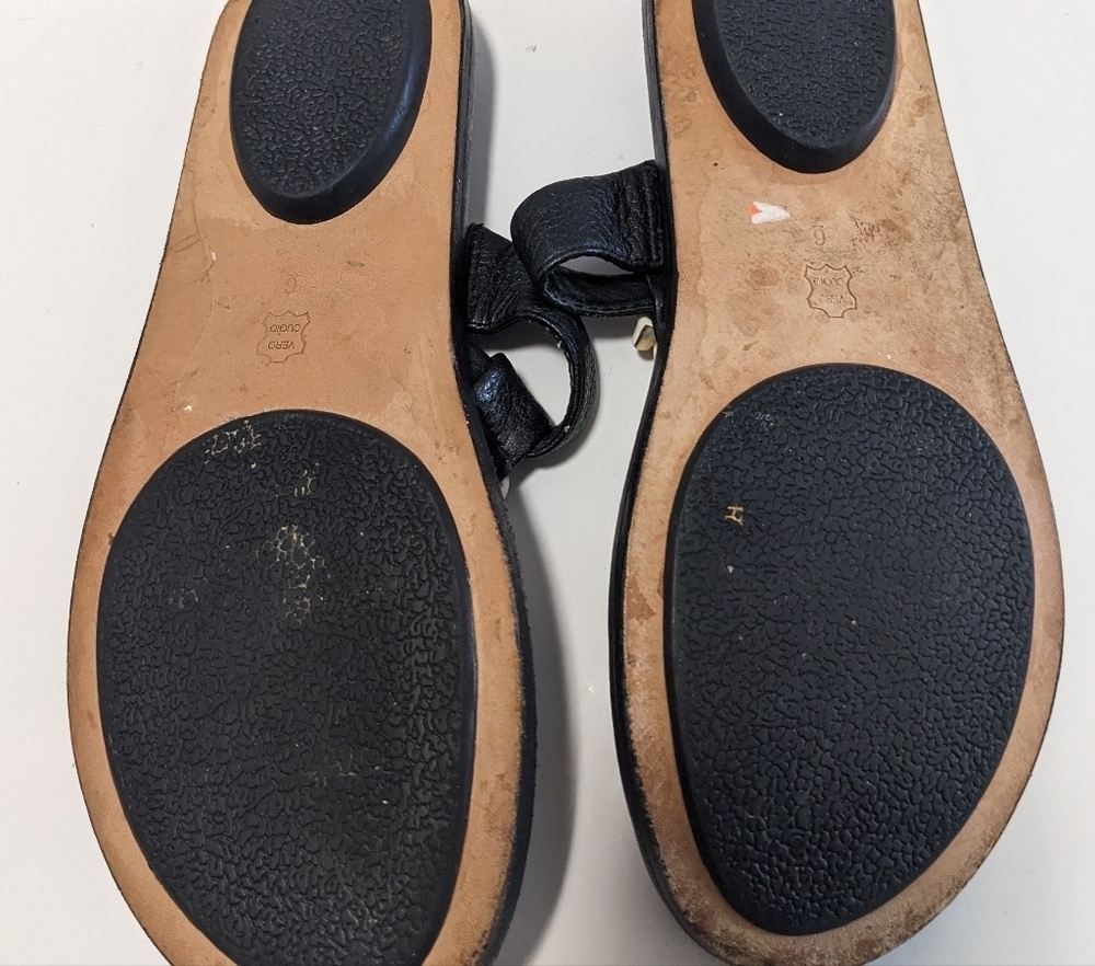 Sam Edelman Black Sandals with Shell Accents Leather Uppers Size 6 - Picture 8 of 8